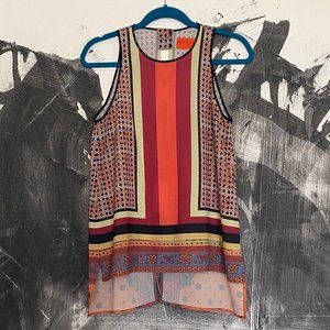 Clover Canyon | Printed Flowy Top | Open Back | Size Small